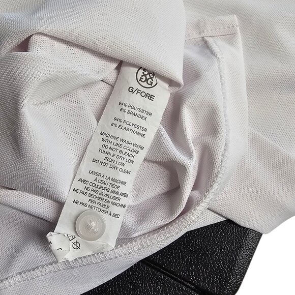 G/FORE Mens Short Sleeve Polo, White, Collared, Henley, Golf, Size Large - Picture 9 of 10